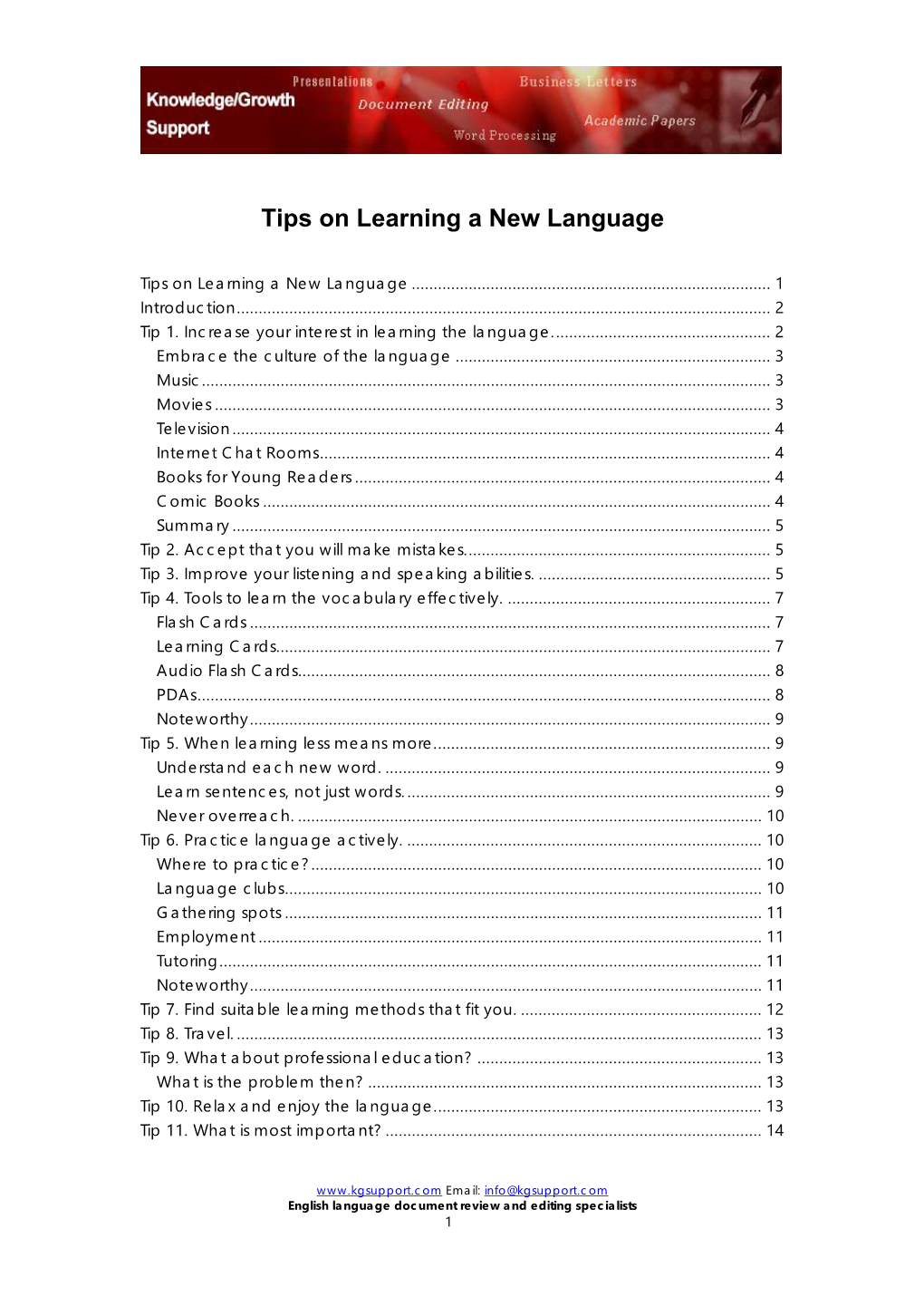 Tips on Learninga New Language