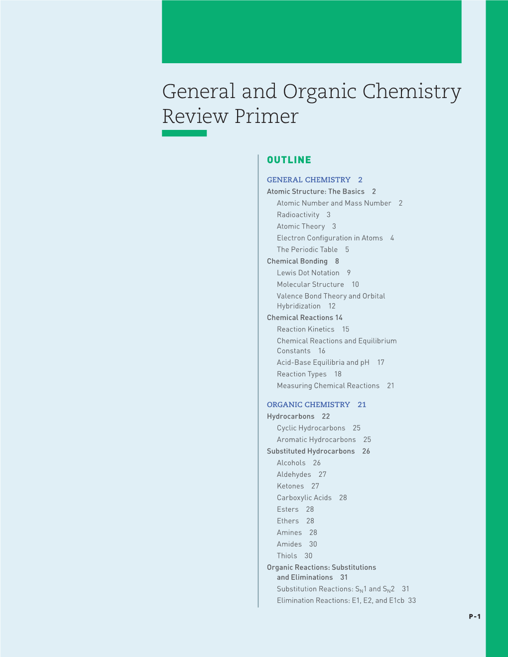 General and Organic Chemistry Review Primer