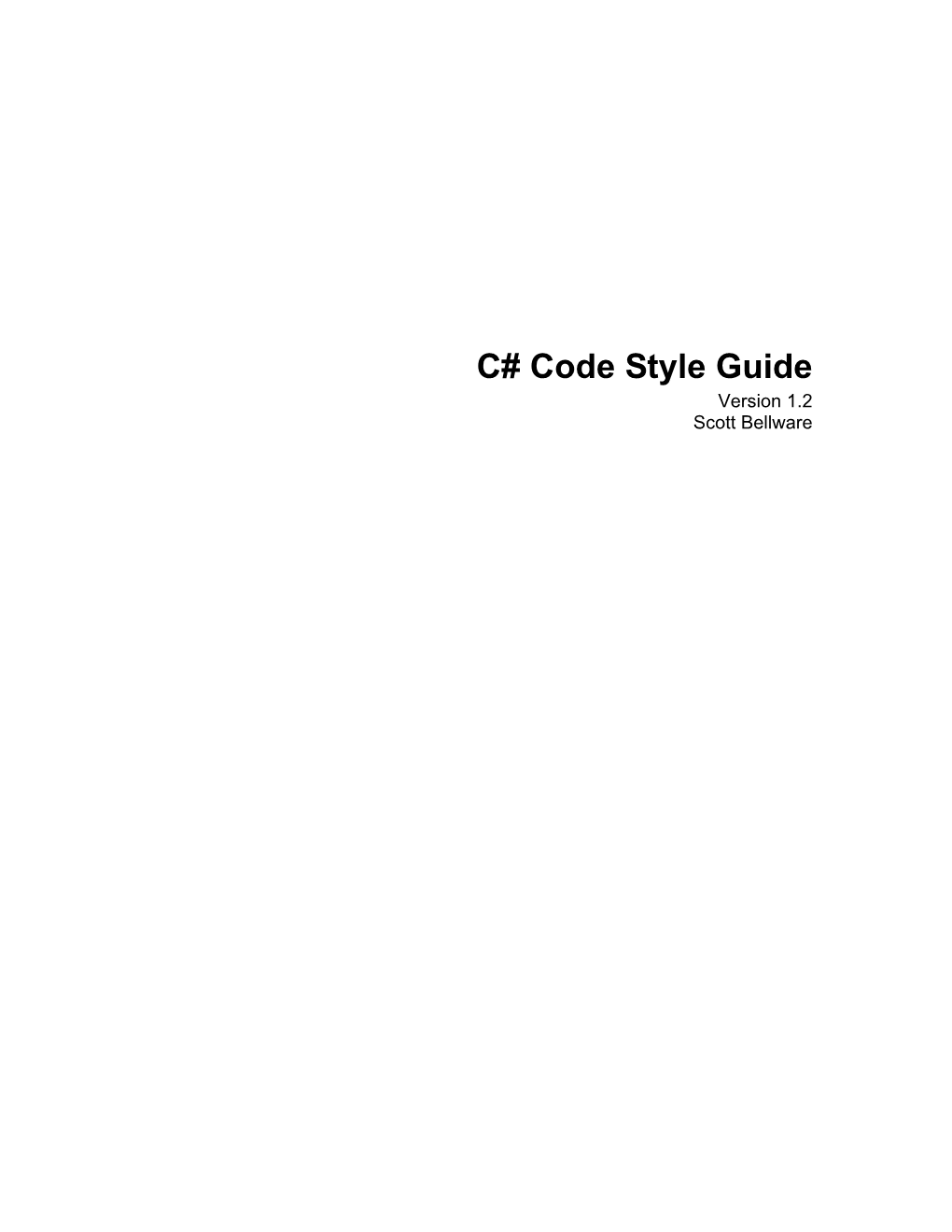 C# Code Style Guide