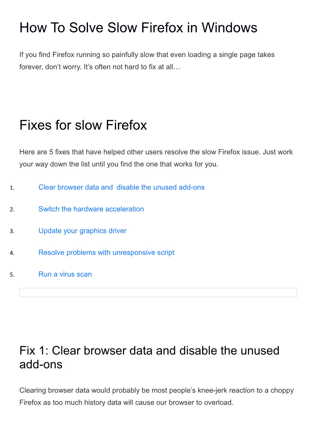 How to Solve Slow Firefox in Windows