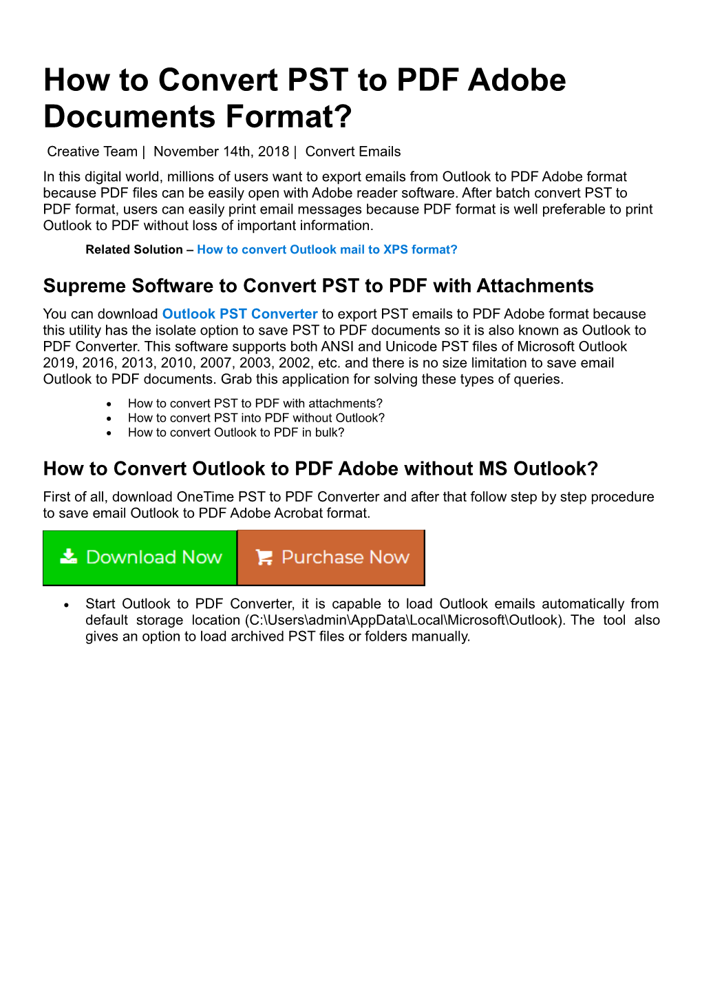 How to Convert PST to PDF Adobe Documents Format?
