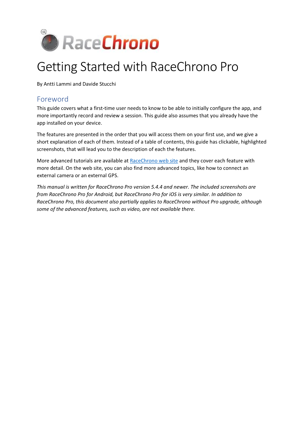 Getting Started with Racechrono Pro