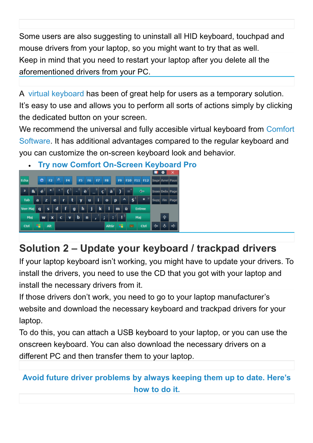 Laptop Keyboard Not Working on Windows 10