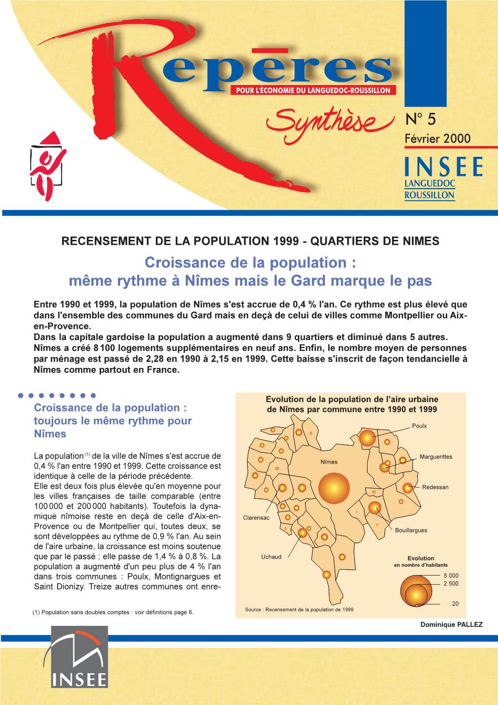 Census of the Population 1999 - Quarters of Nimes
