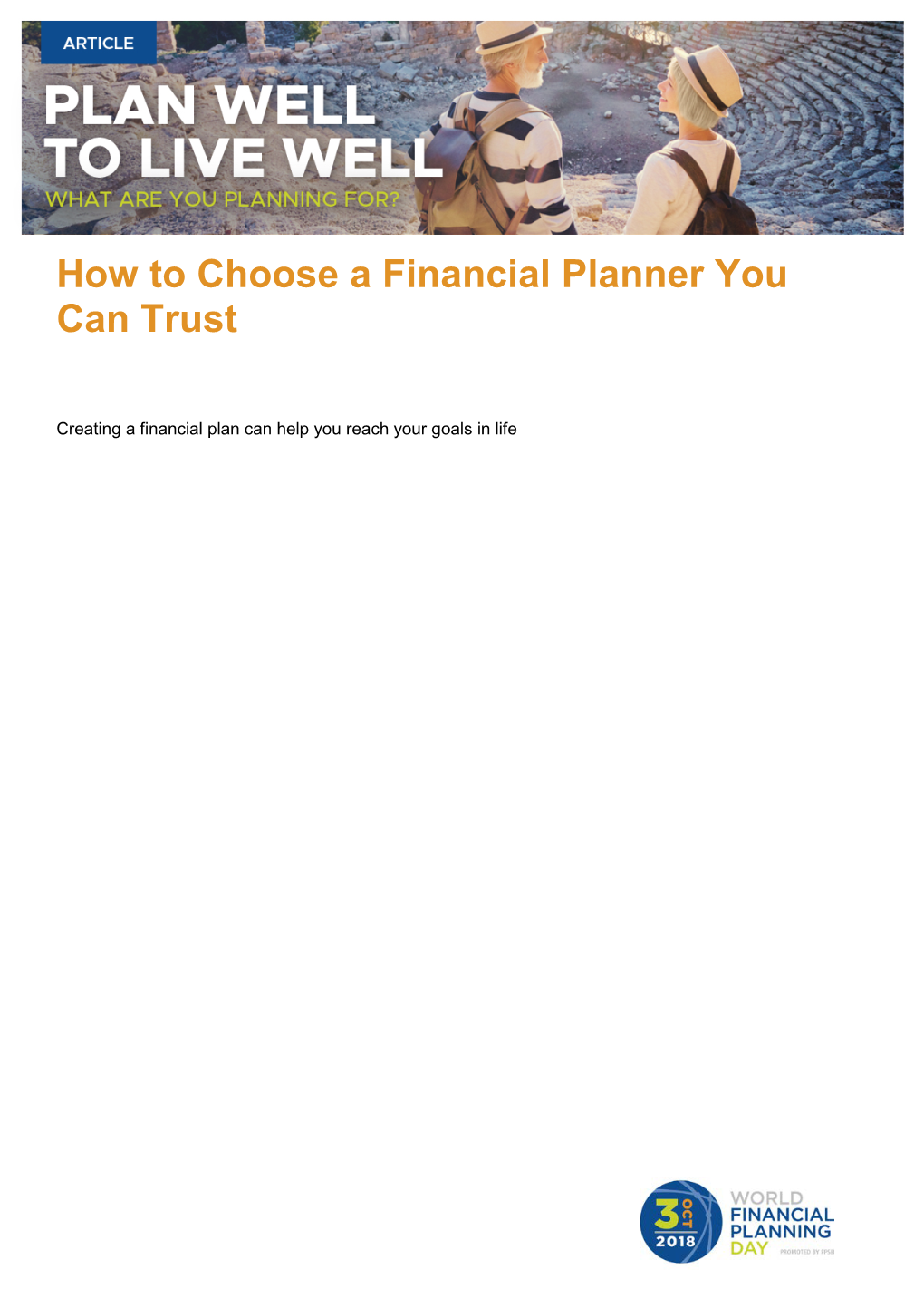 How to Choose a Financial Planner You Can Trust