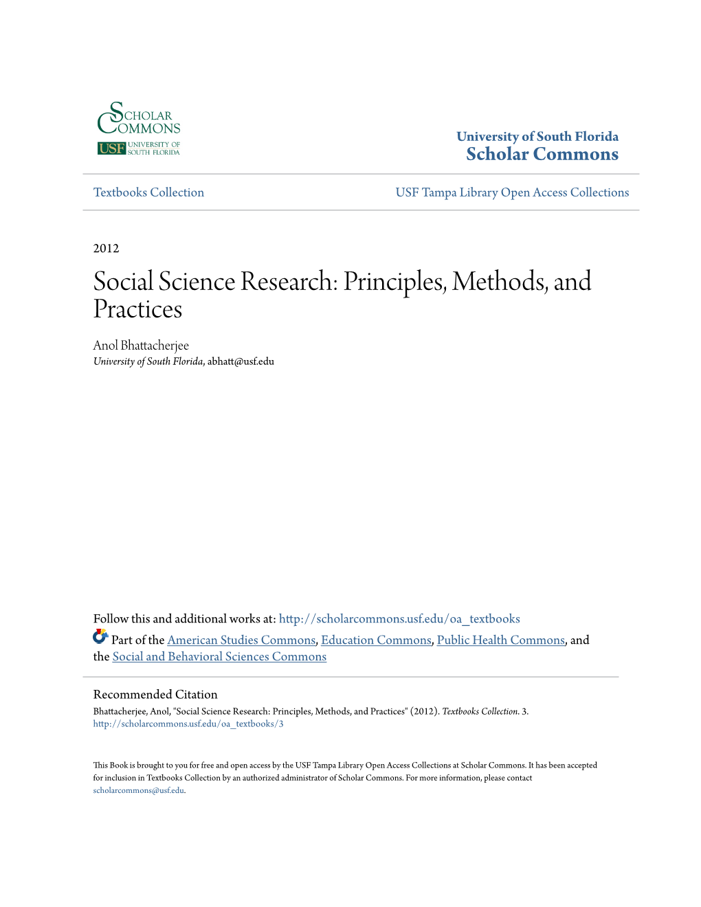 Social Science Research: Principles, Methods, and Practices