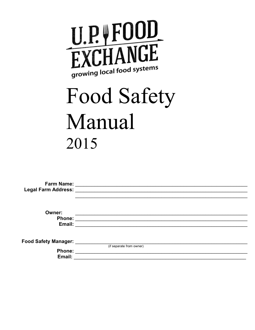 Food Safety Manual