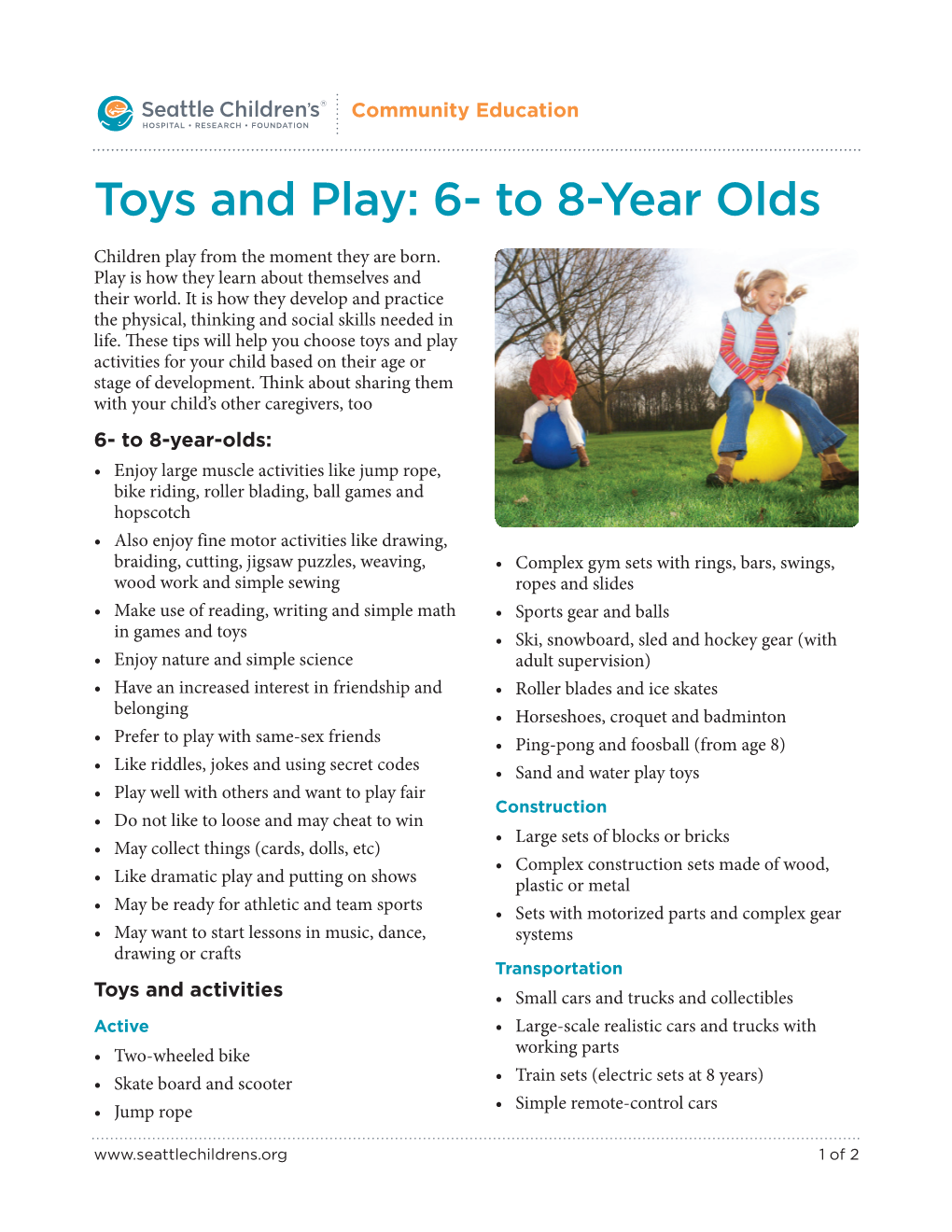 Toys and Play: 6- to 8-Year Olds