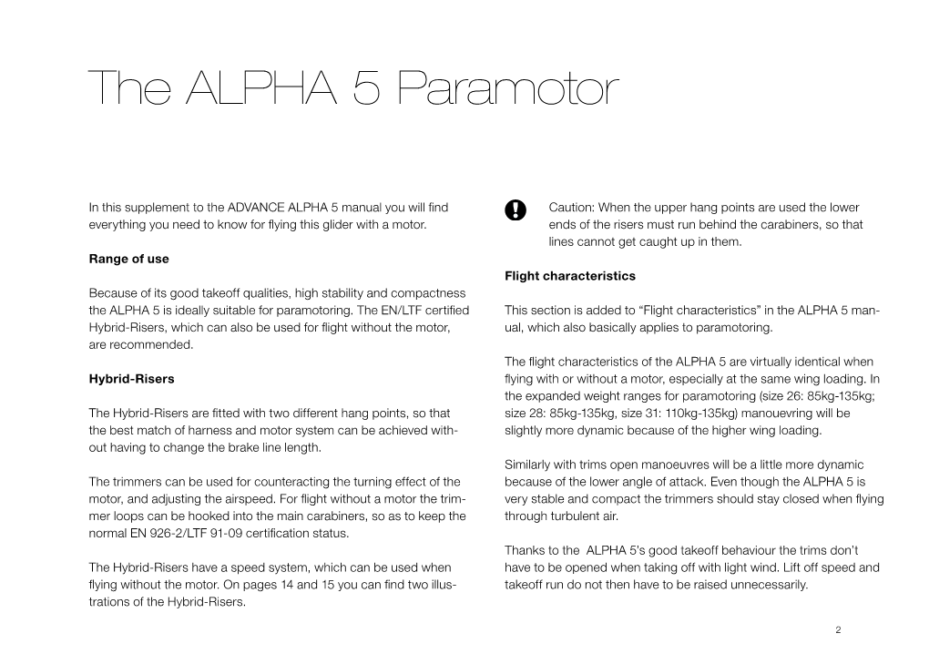 The ALPHA 5 Paramotor
