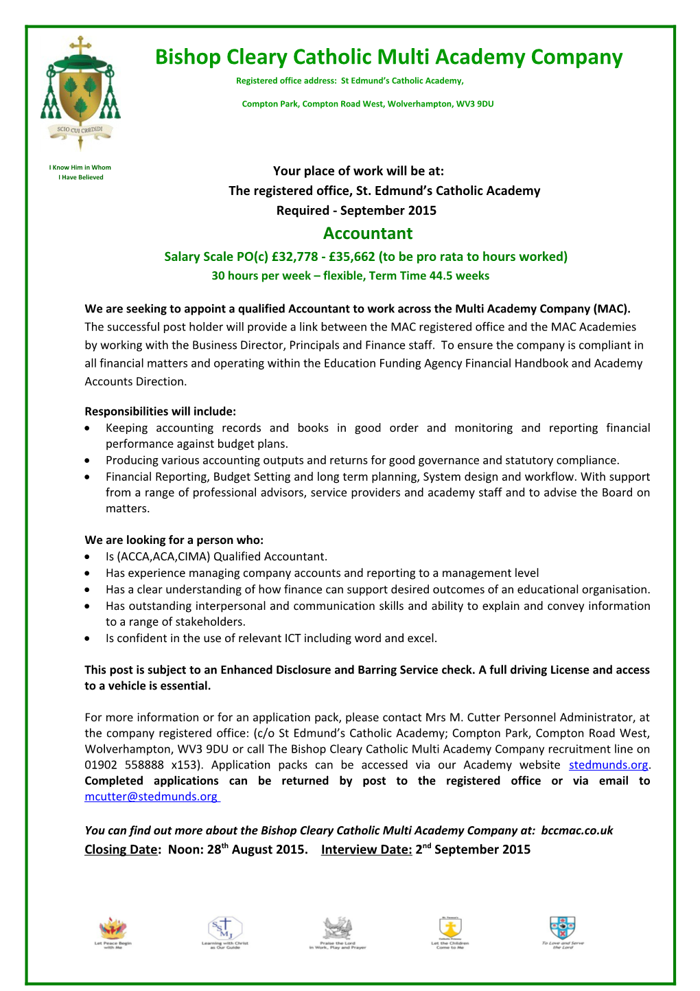 Registered Office Address: St Edmund S Catholic Academy