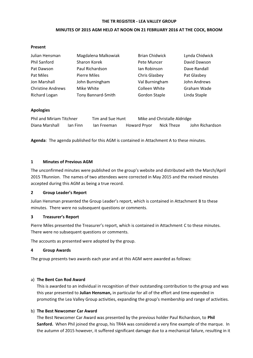 The Tr Register - Lea Valley Group