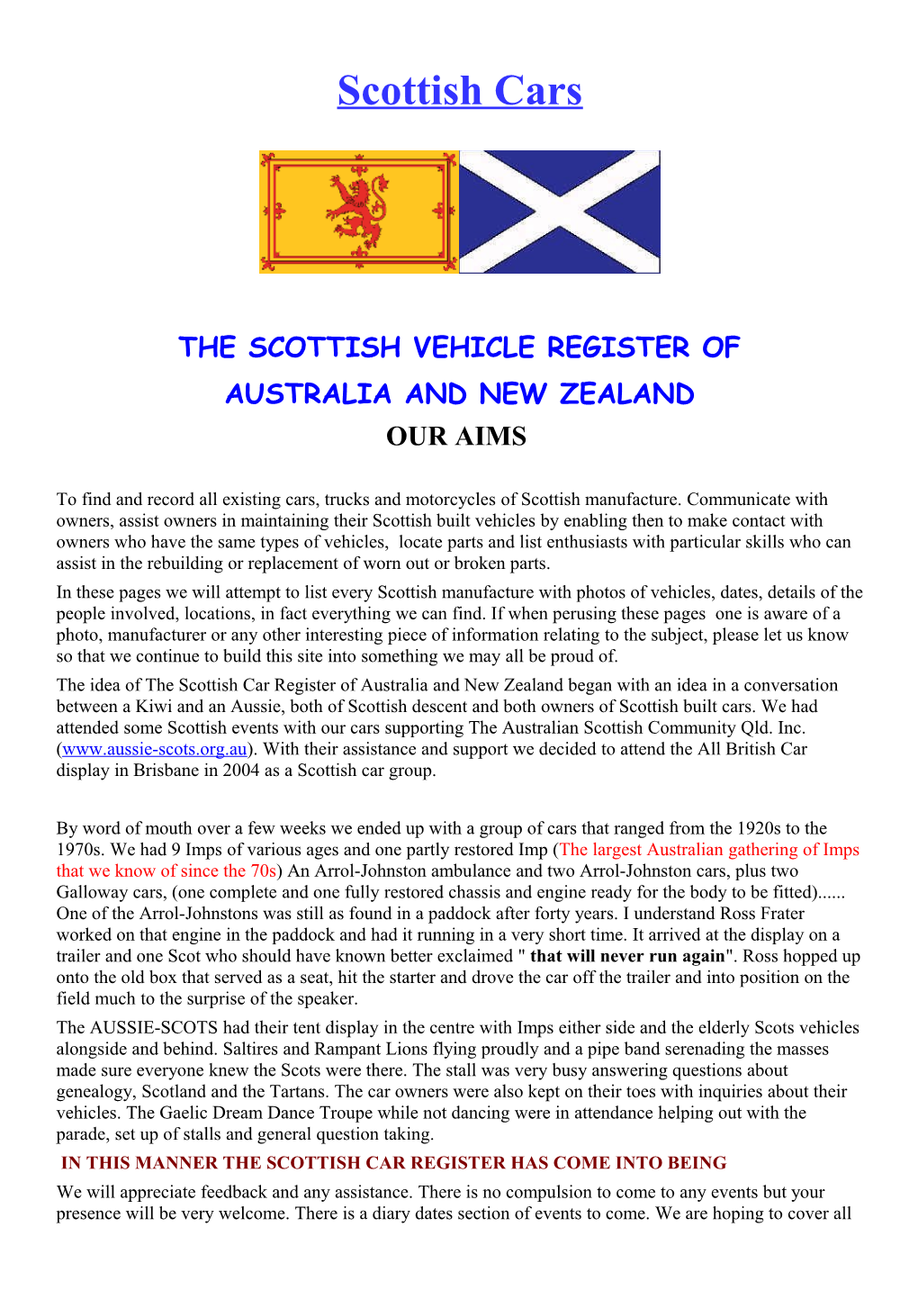The Scottish Vehicle Register Of