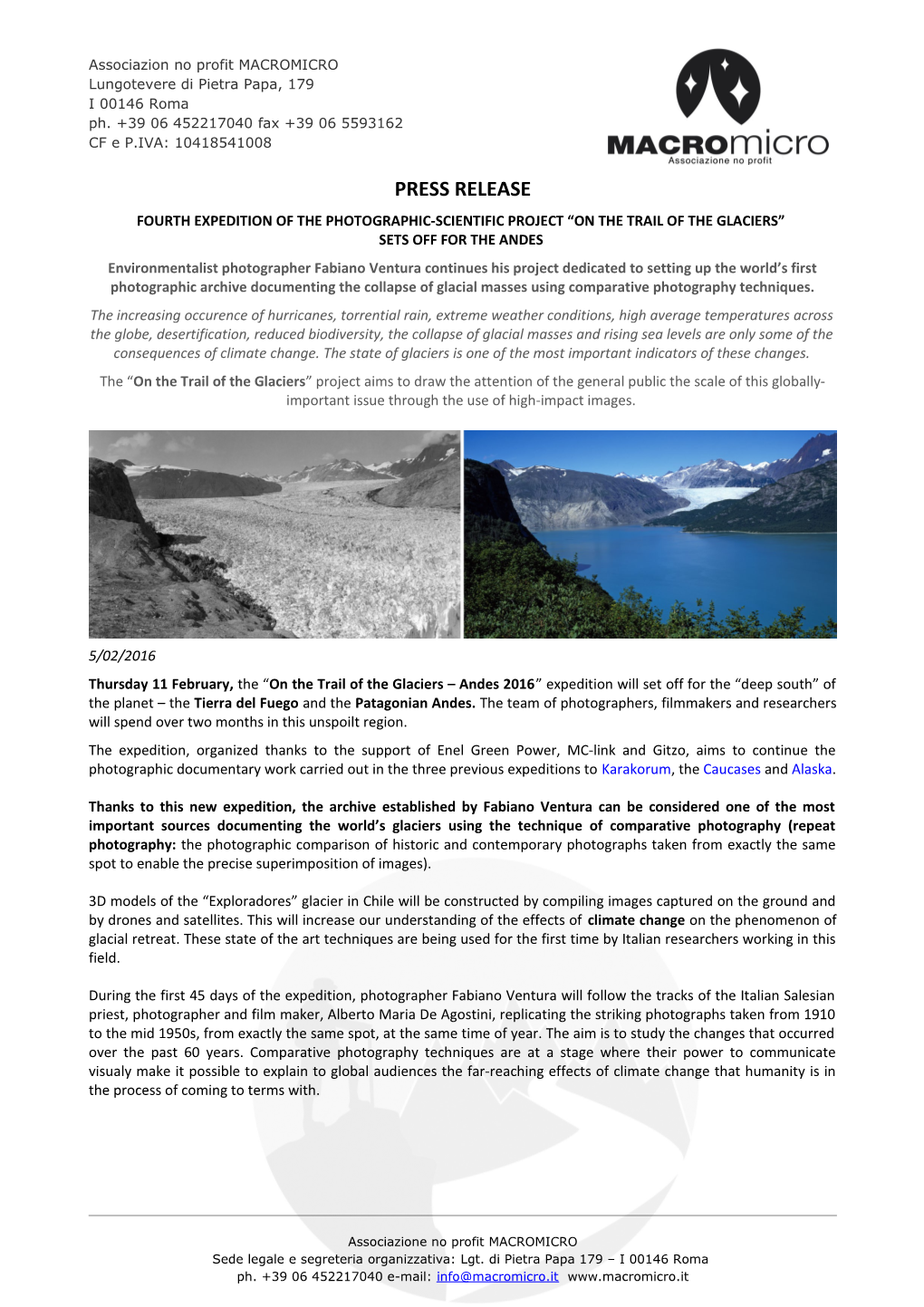 Fourth Expedition of the Photographic-Scientific Project on the Trail of the Glaciers