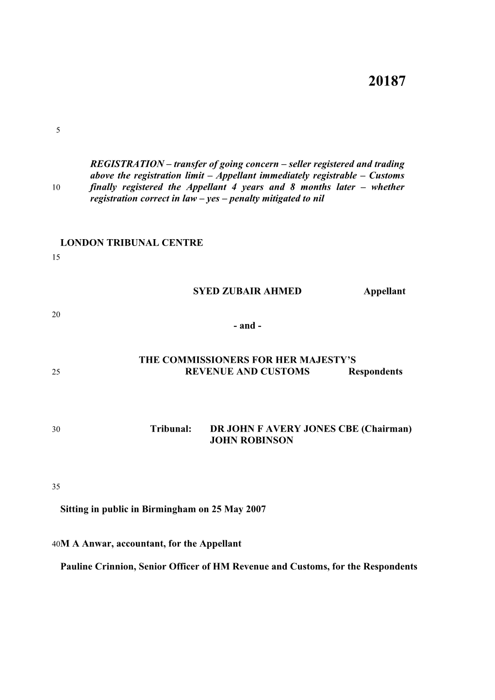 REGISTRATION Transfer of Going Concern Seller Registered and Trading Above the Registration