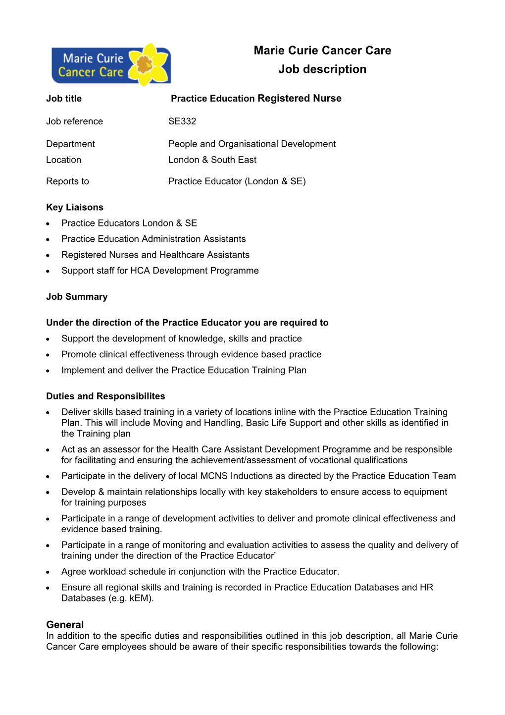 Job Titlepractice Educat Ion Registered Nurse