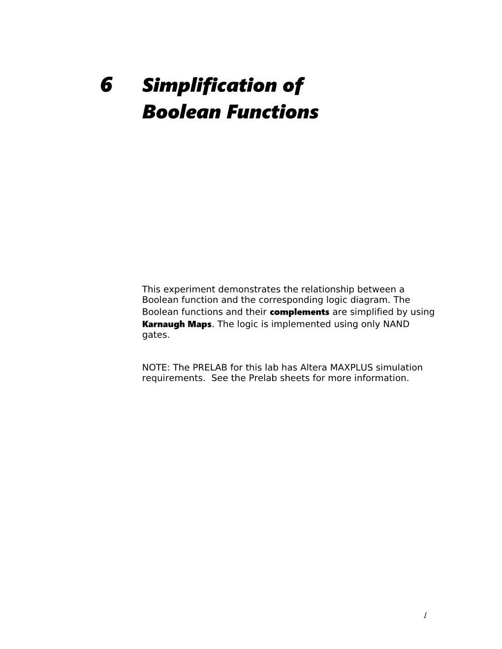 EE 3714Simplification of Boolean Functions