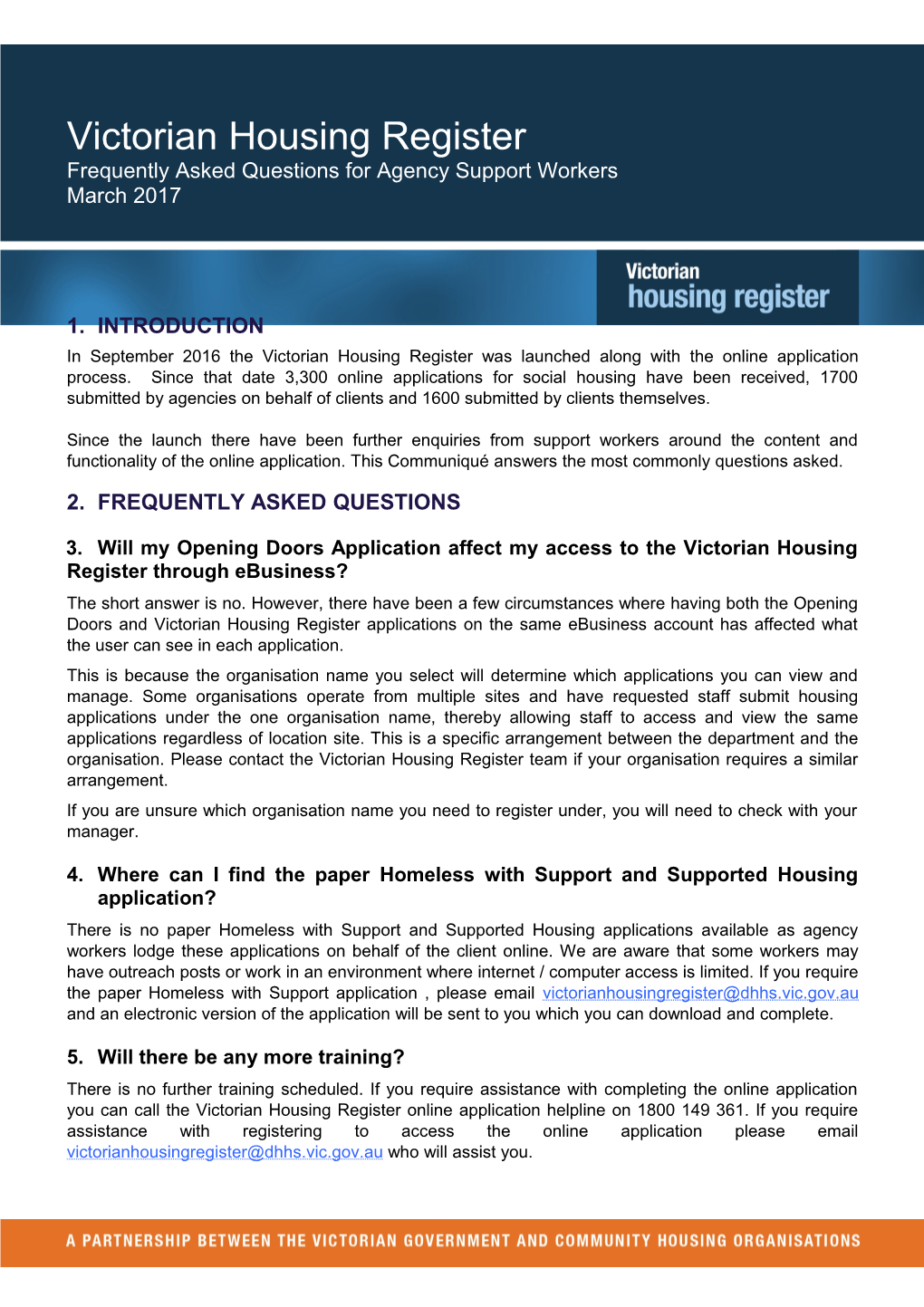 Victoria Housing Register