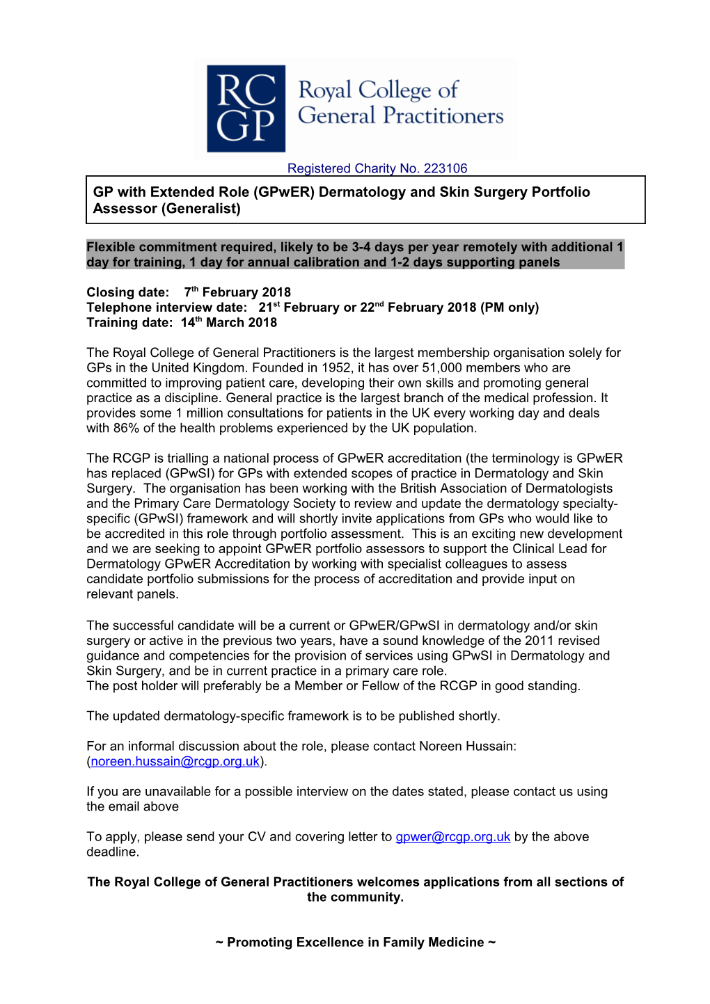 Registered Charity No. 223106