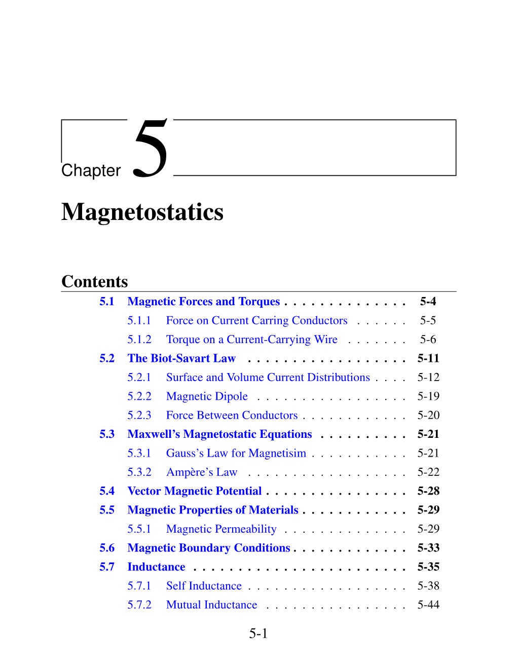 Magnetostatics