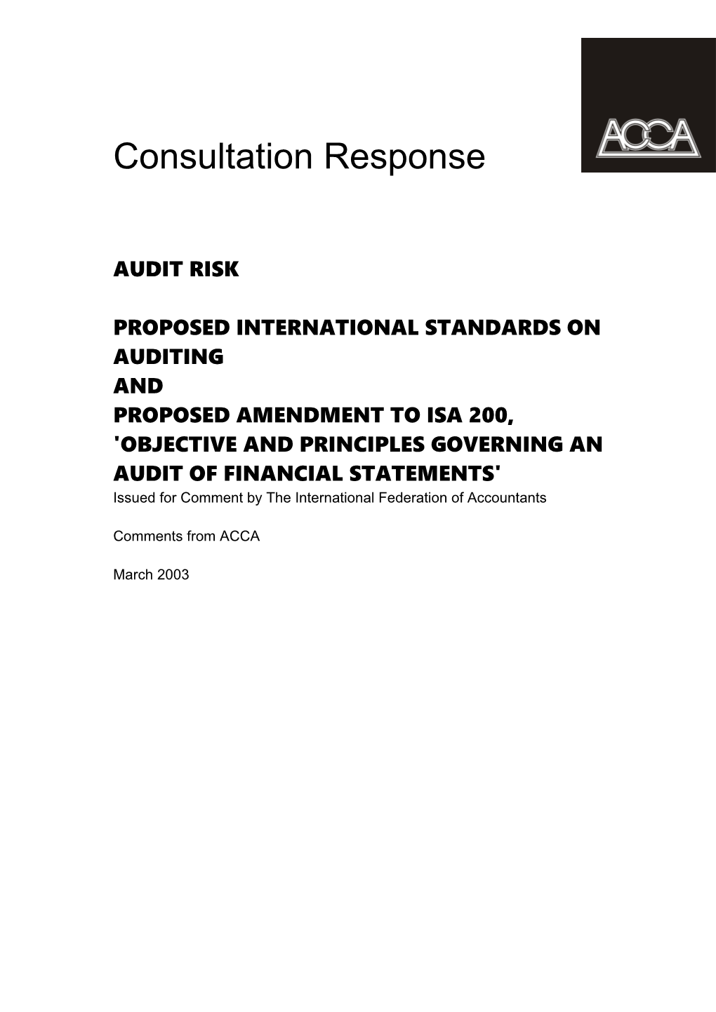 Proposed International Standards on Auditing
