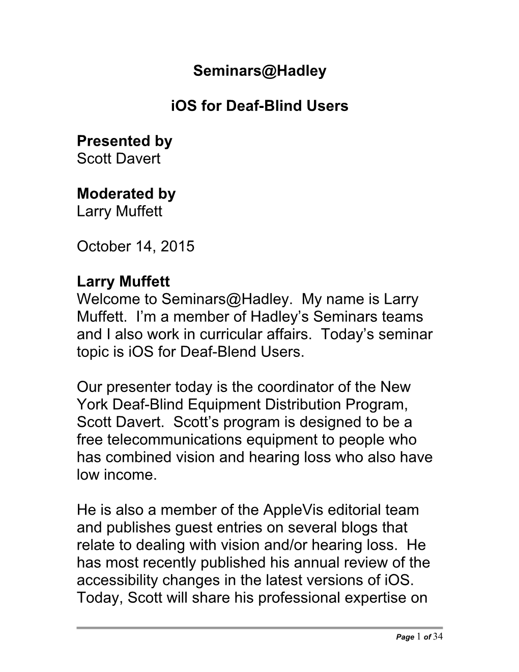 Ios for Deaf-Blind Users