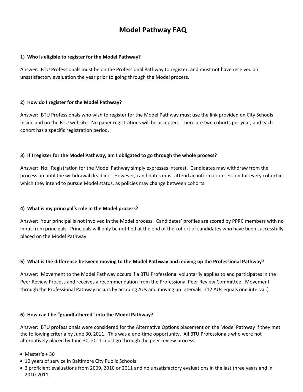 1) Who Is Eligible to Register for the Model Pathway?