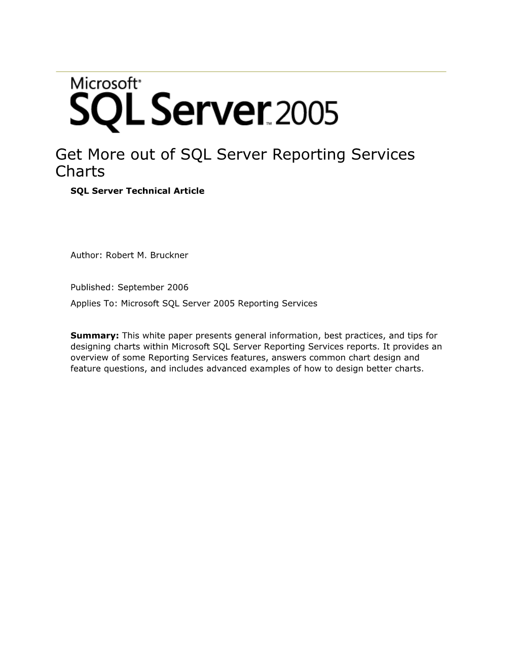Get More out of SQL Server Reporting Services Charts