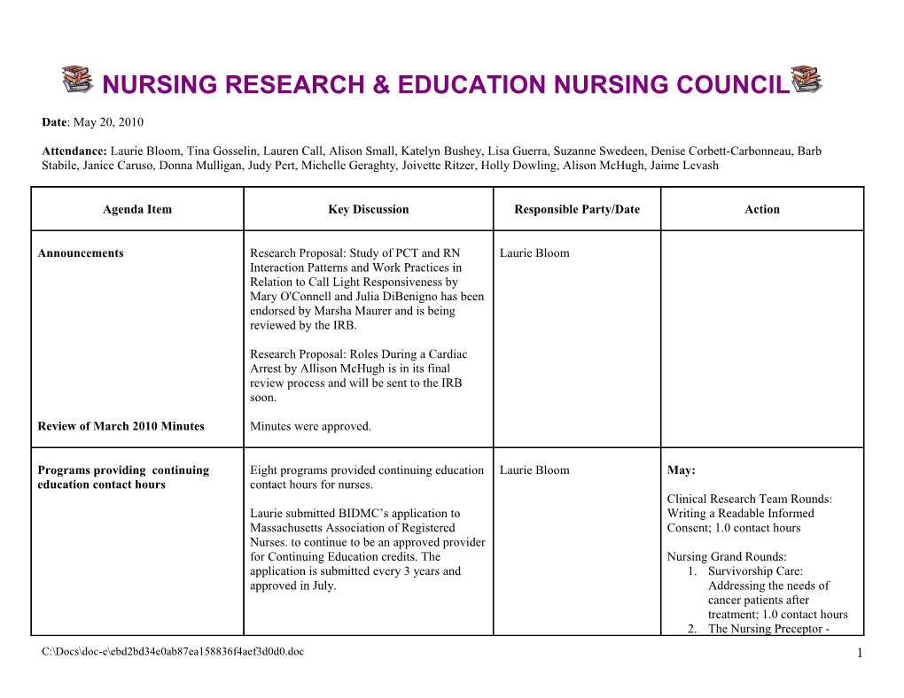 Education & Research Nursing Council