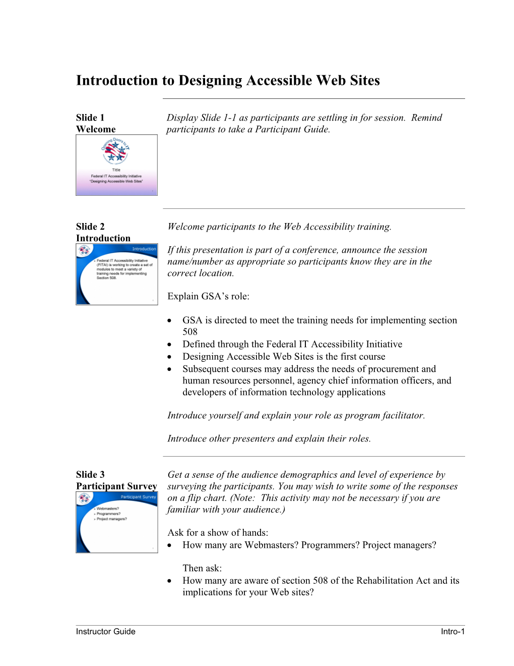 Introduction to Designing Accessible Web Sites