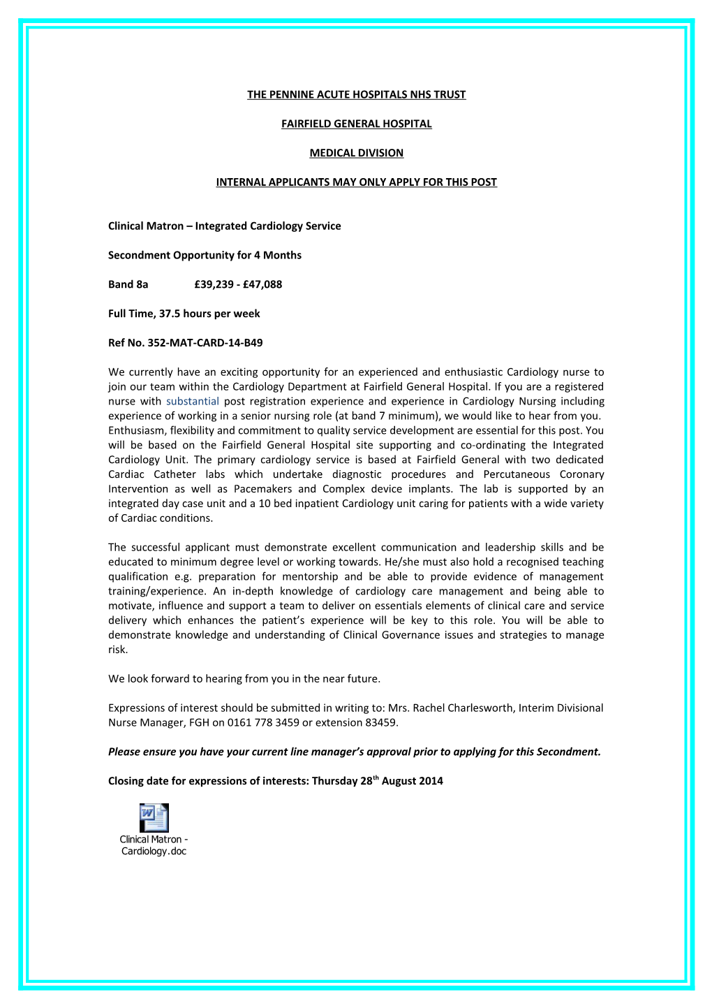 Registered Nurses, Grades E & D, Full Or Part Time, Rotational