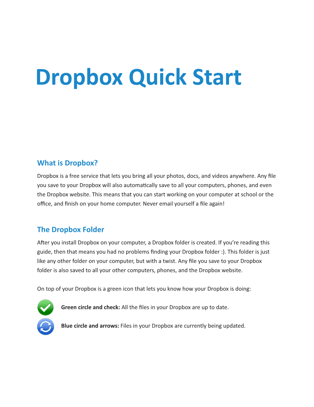 Dropbox Quick Start
