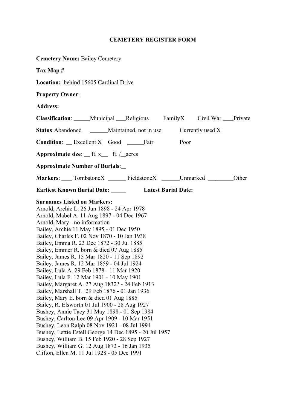 Cemetery Register Form s1