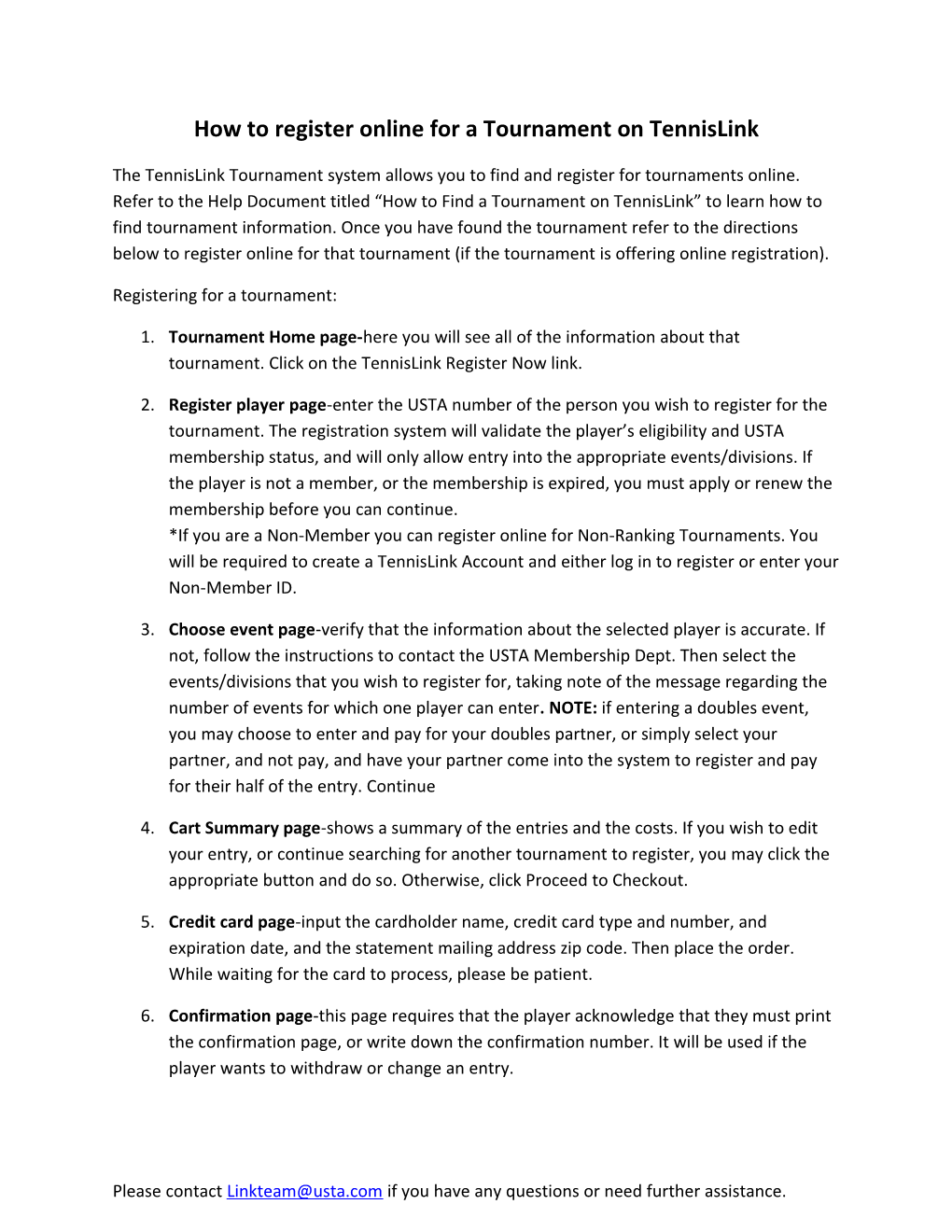 How to Register Online for a Tournament on Tennislink