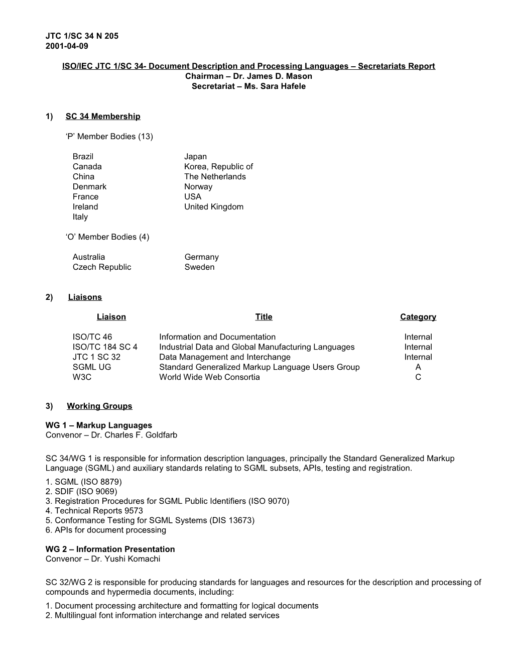 Iso Tc 127 Document Register