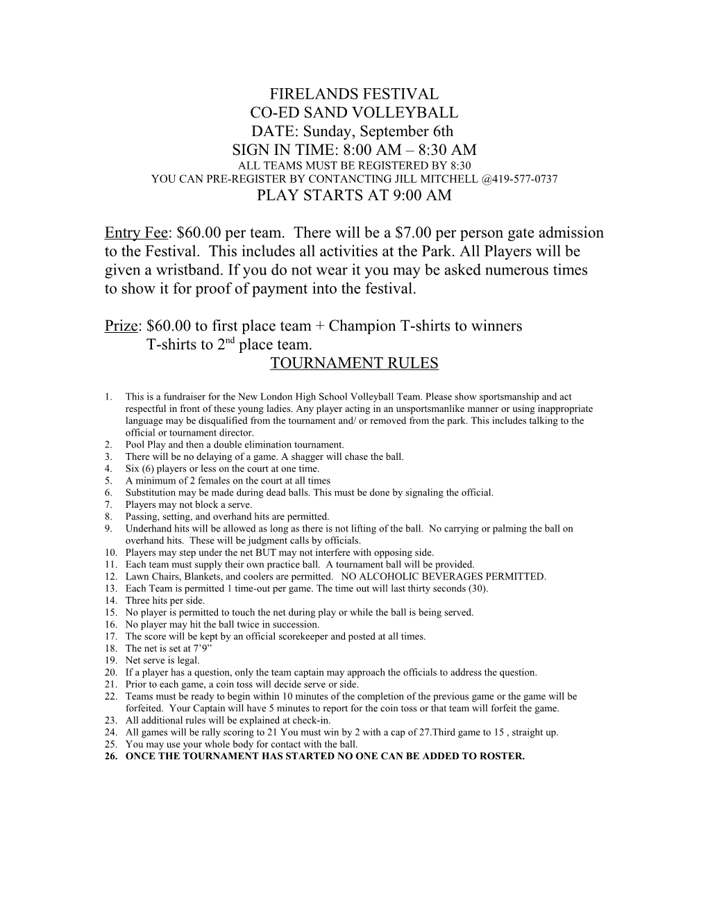 Sign in Time: 8:00 Am 8:30 Am