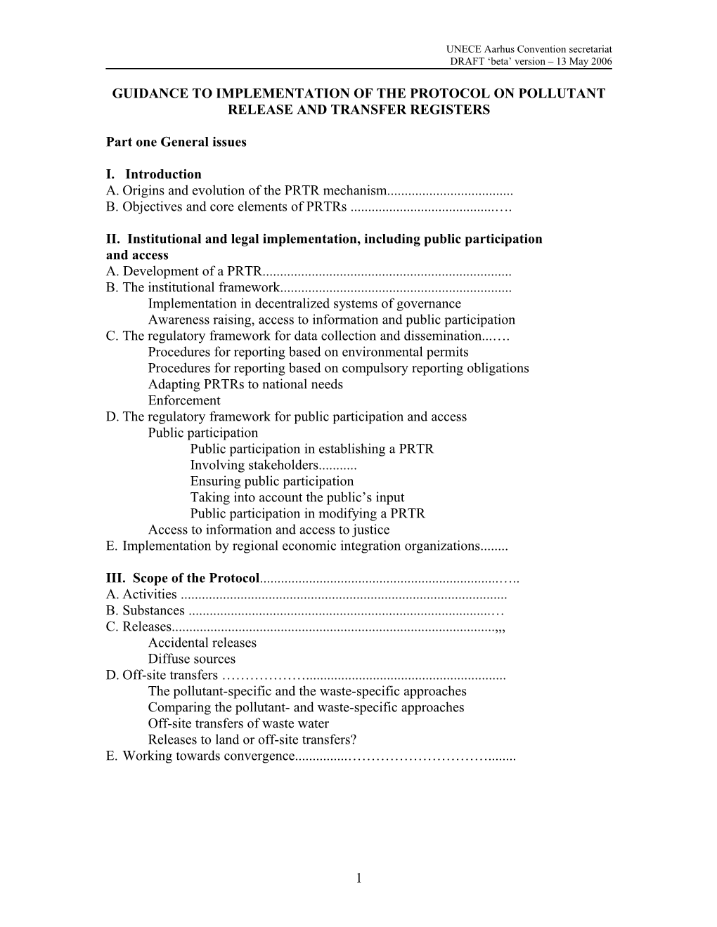 Introduction to the Guidance to the Protocol on Pollutant Release and Transfer Registers