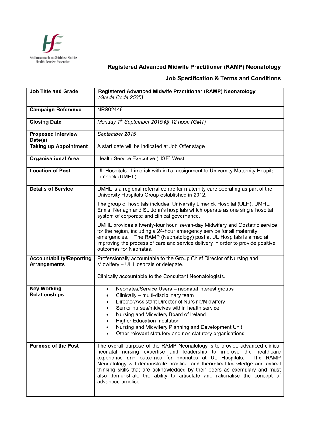 Registered Advanced Midwife Practitioner (RAMP) Neonatology