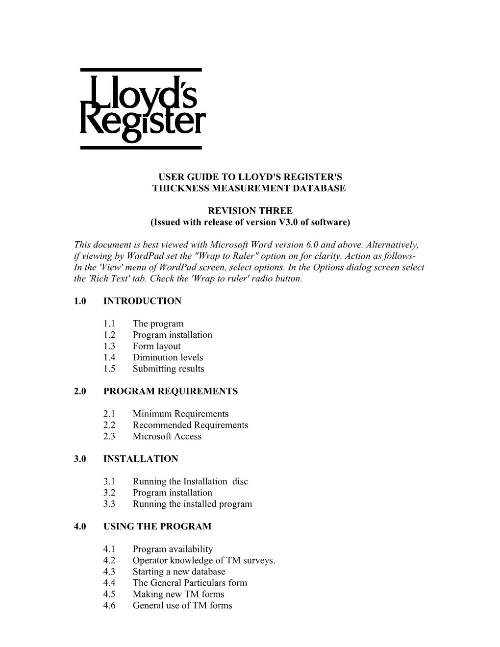 User Guide to Lloyd's Register's
