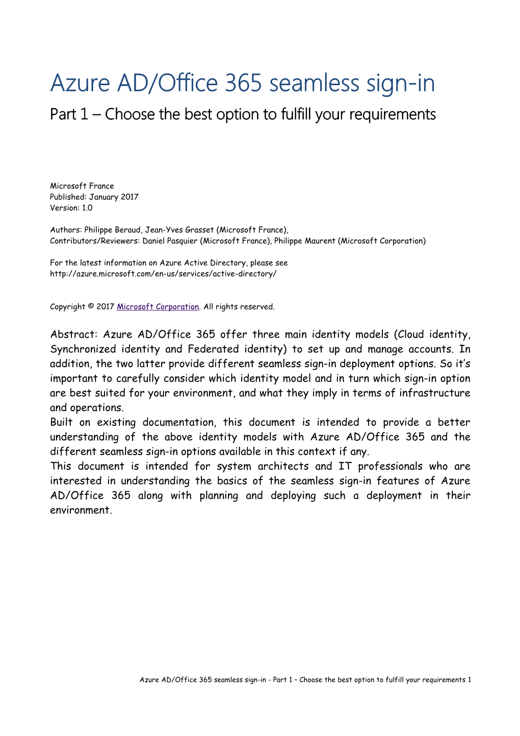 Azure AD/Office 365 Seamless Sign-In