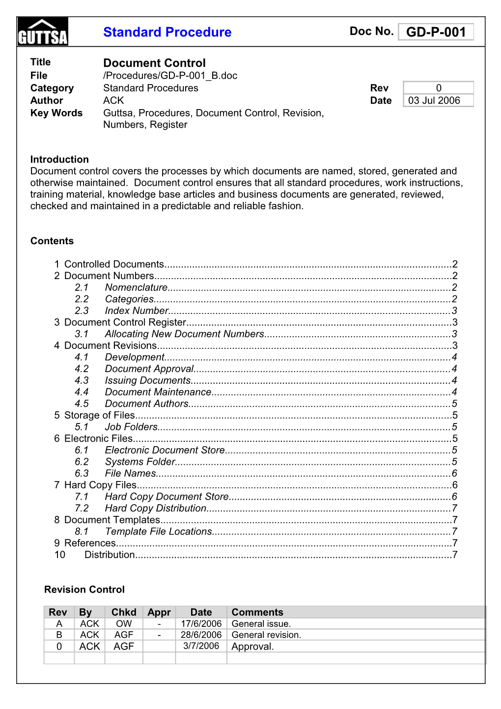 3Document Control Register