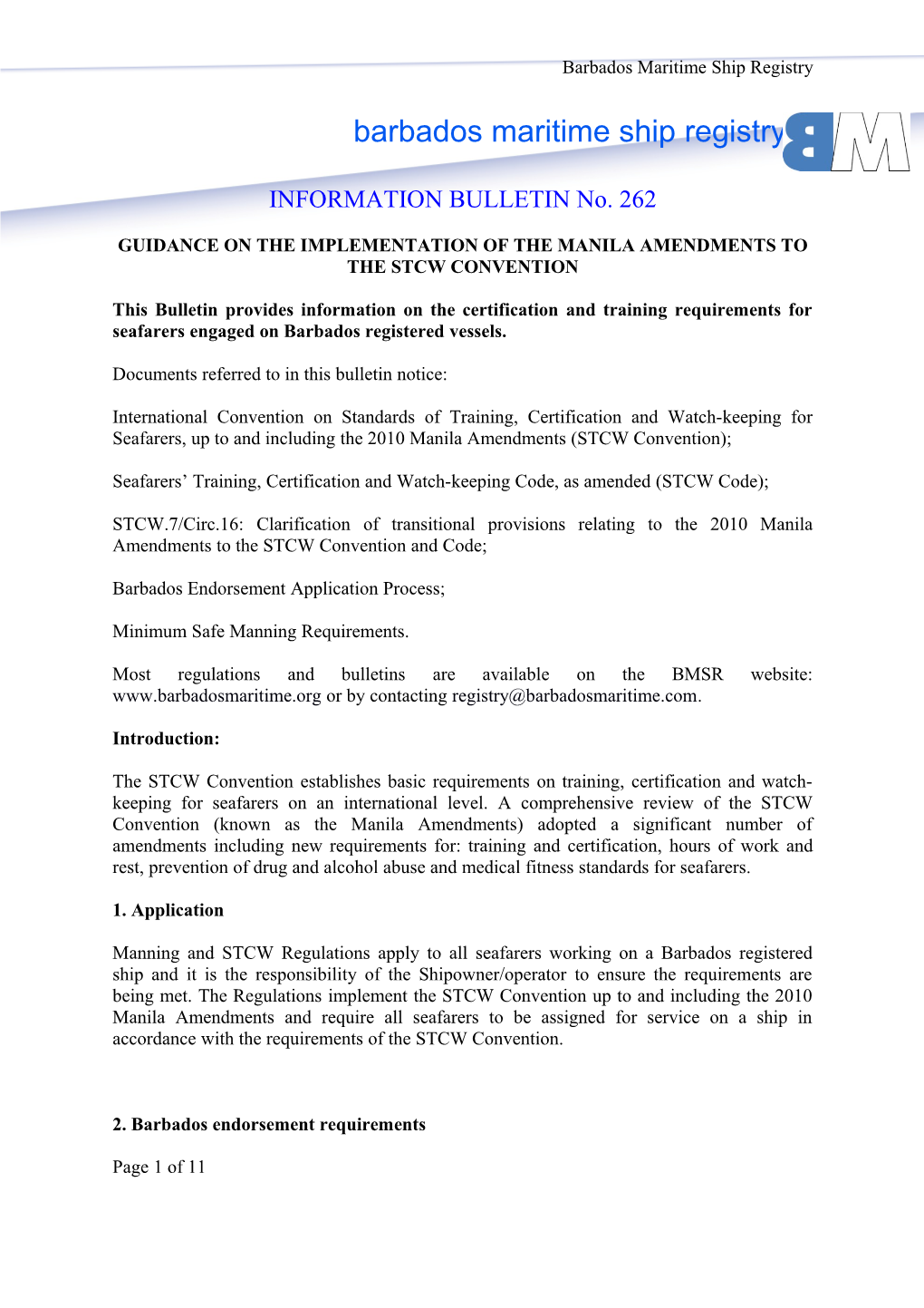 Barbados Maritime Ship Register