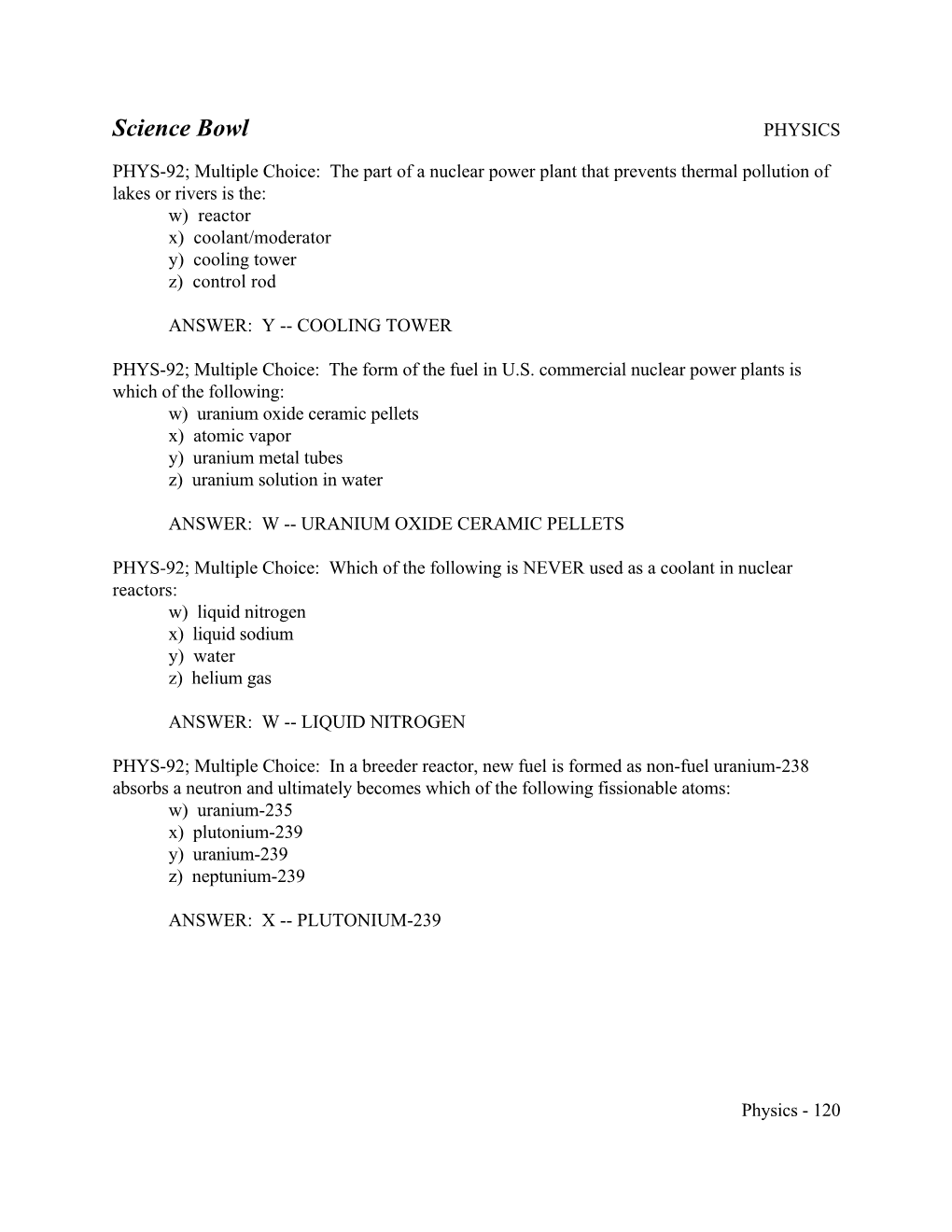 Science Bowl (Physics Part 18)