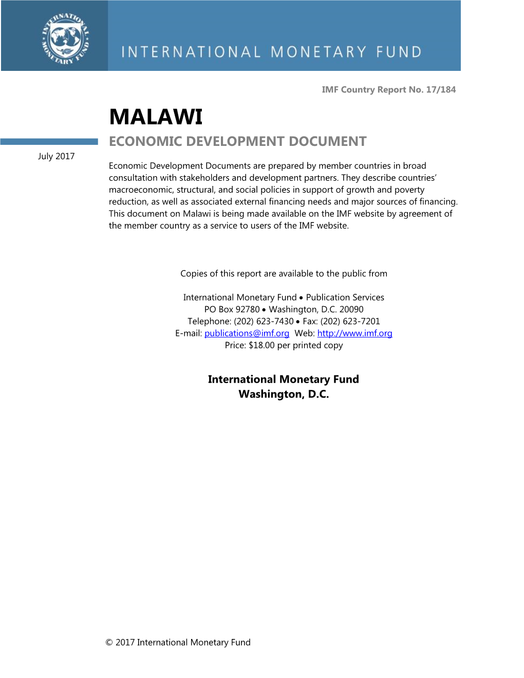 Malawi Economic Development Document