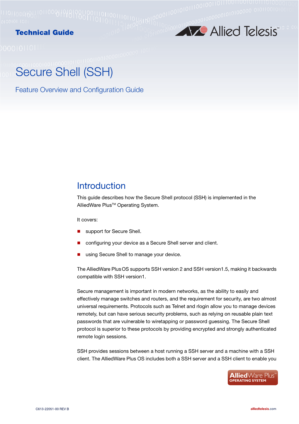 Secure Shell (SSH) Feature Overview and Configuration Guide