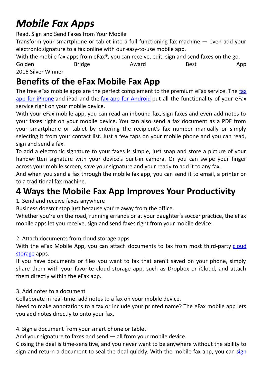 Mobile Fax Apps