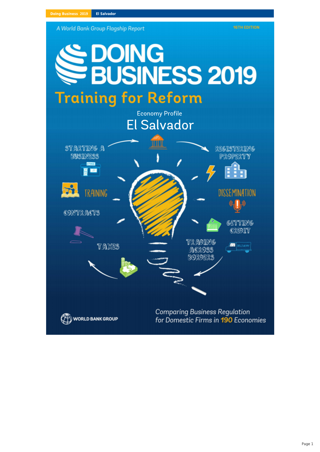 Economy Profile El Salvador
