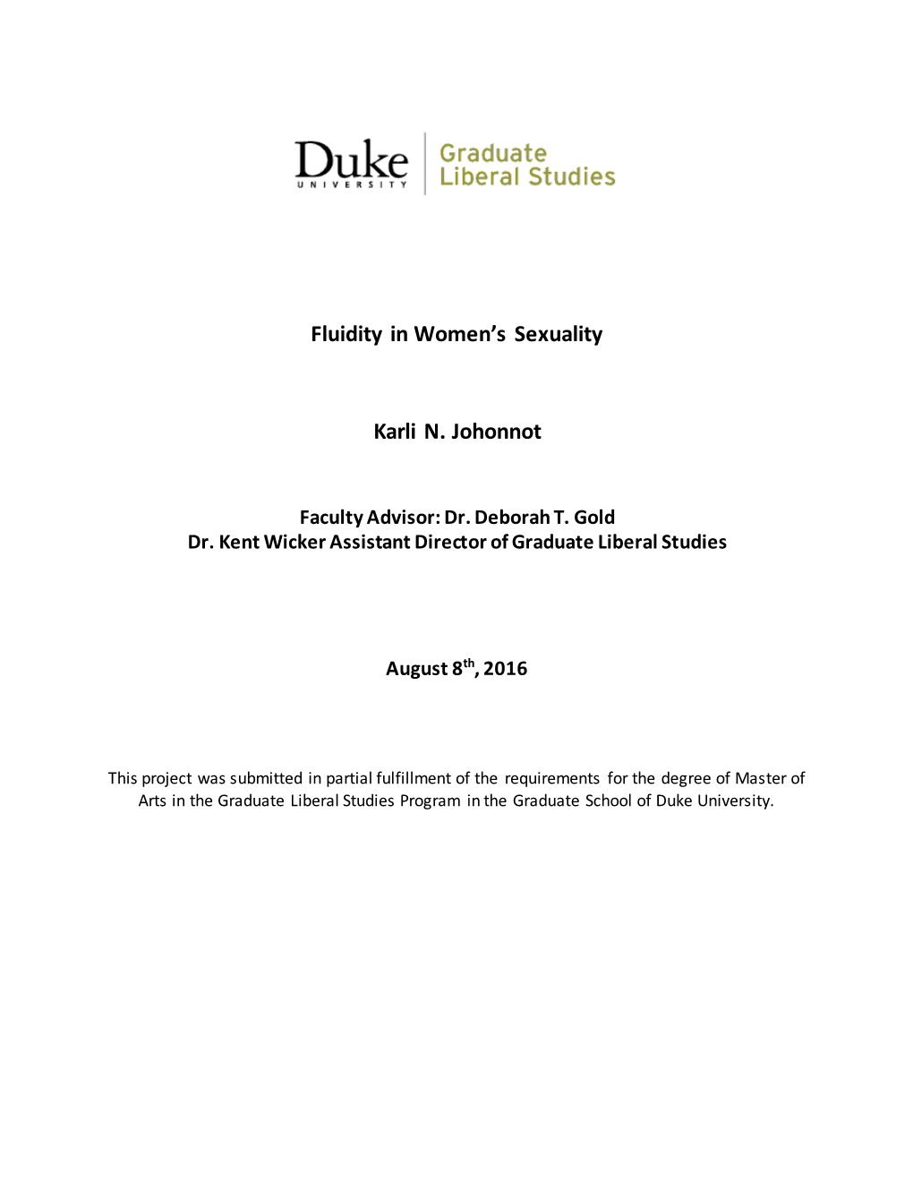 Fluidity in Women’S Sexuality