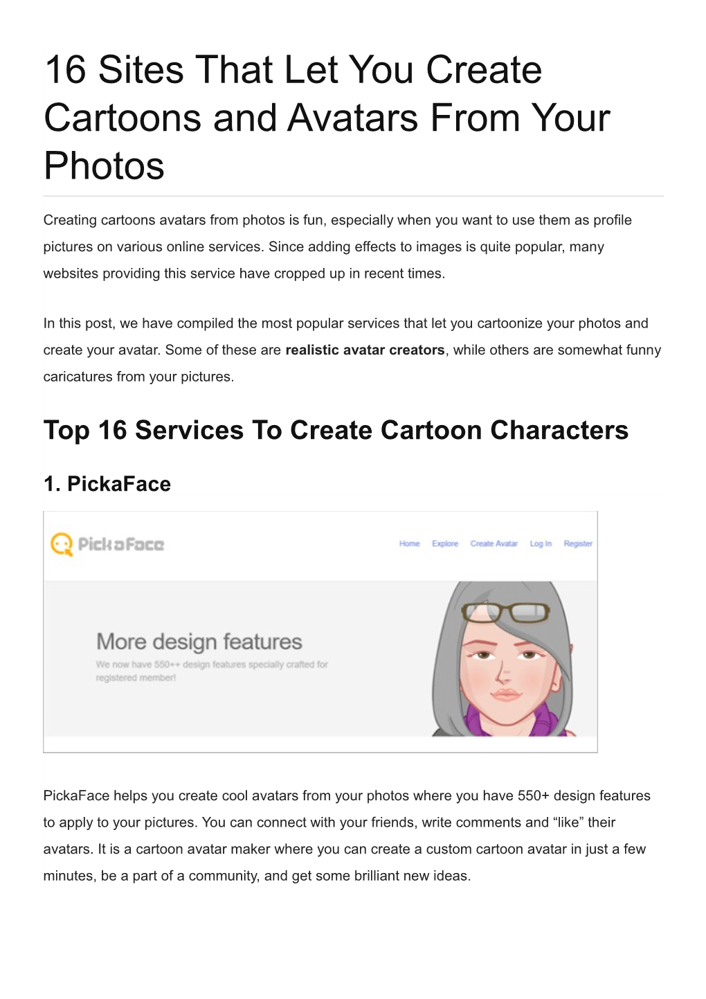 16 Sites That Let You Create Cartoons and Avatars from Your Photos