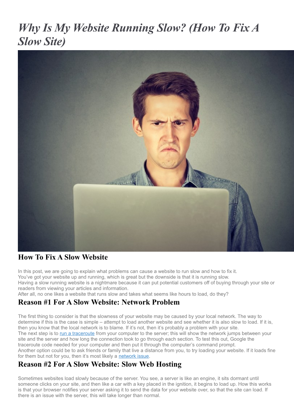Why Is My Website Running Slow? (How to Fix a Slow Site)