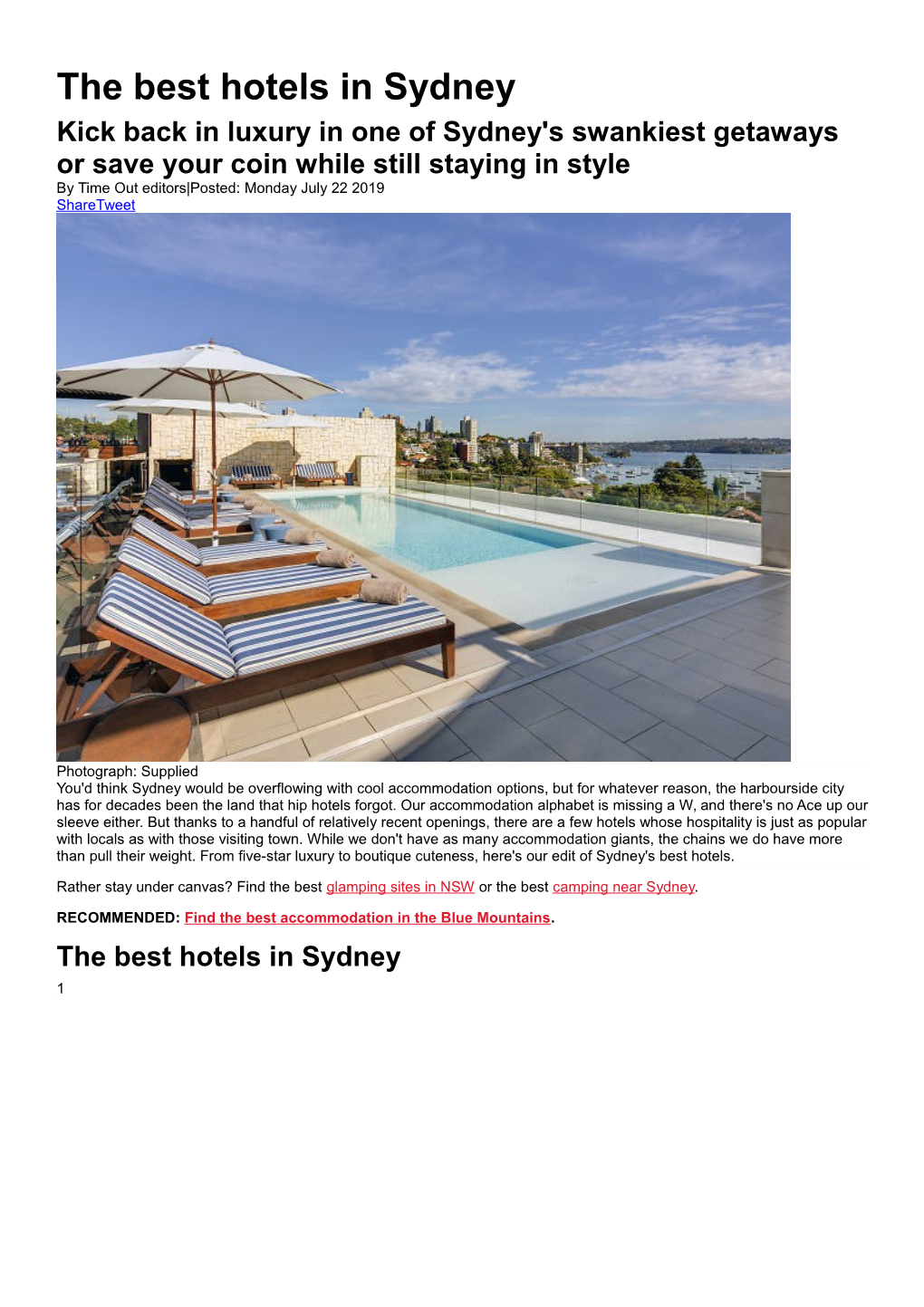 The Best Hotels in Sydney